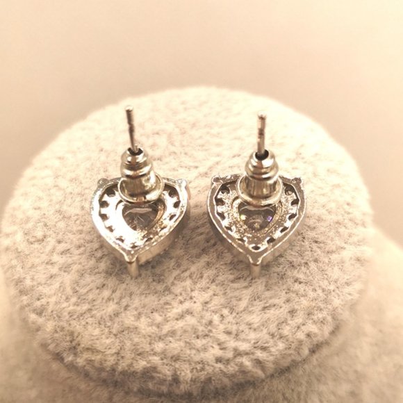 Silver and cubic zirconia studs - Picture 3 of 4